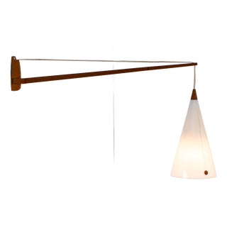 Mid-Century Swedish Wall Lamp in Teak by Uno and Östen Kristiansson for Luxus, 1960s For Sale