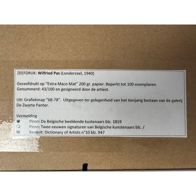 Plastic Wilfried Pas, Signed Screen Print, 1960s For Sale - Image 7 of 13