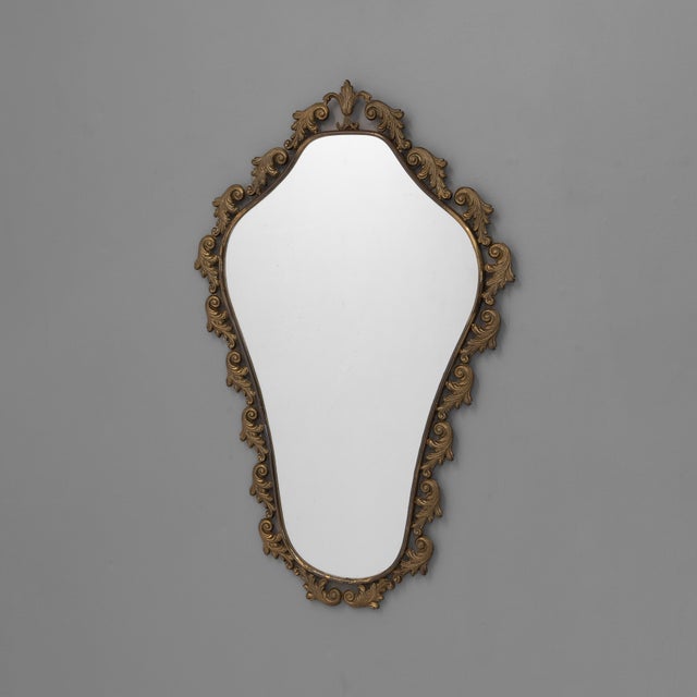 1950s Brass Framed Mirror, 1950s For Sale - Image 5 of 5