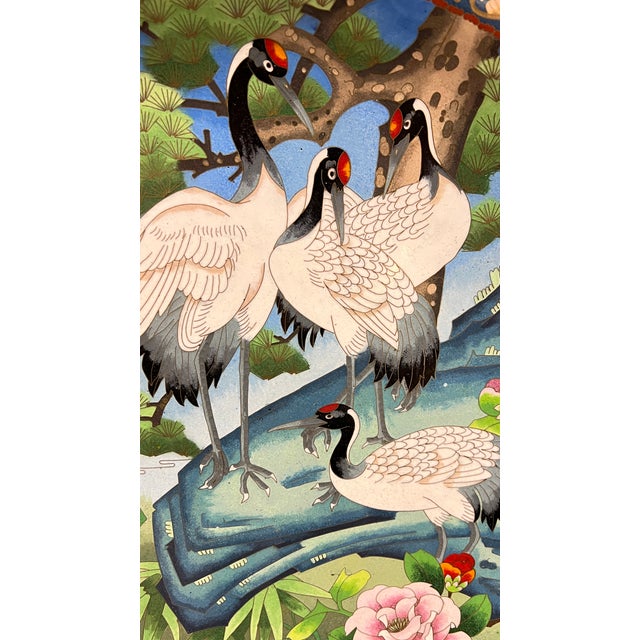 Large Meiji Japanese Cloisonne Charger on Stand For Sale - Image 9 of 9