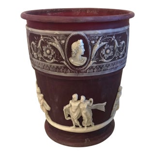 Neoclassical Red and Ivory Jardiniere Planter For Sale