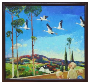 Nugzar Kakhiani, Cranes Are Flying, 2011, Oil on Canvas