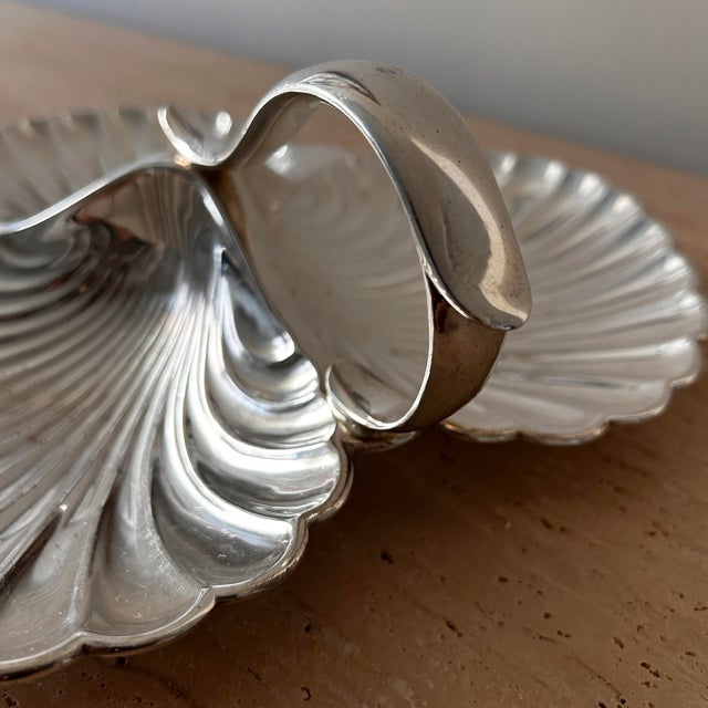 Early 20th Century Vintage English Silver Plate Shell Serving Tray by Barker Brothers For Sale - Image 5 of 9