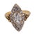 Victorian Late 19th Century Victorian Gia 1.30 Carat Diamond 18k Yellow Gold Navette Ring, Size 7.75 For Sale - Image 3 of 6