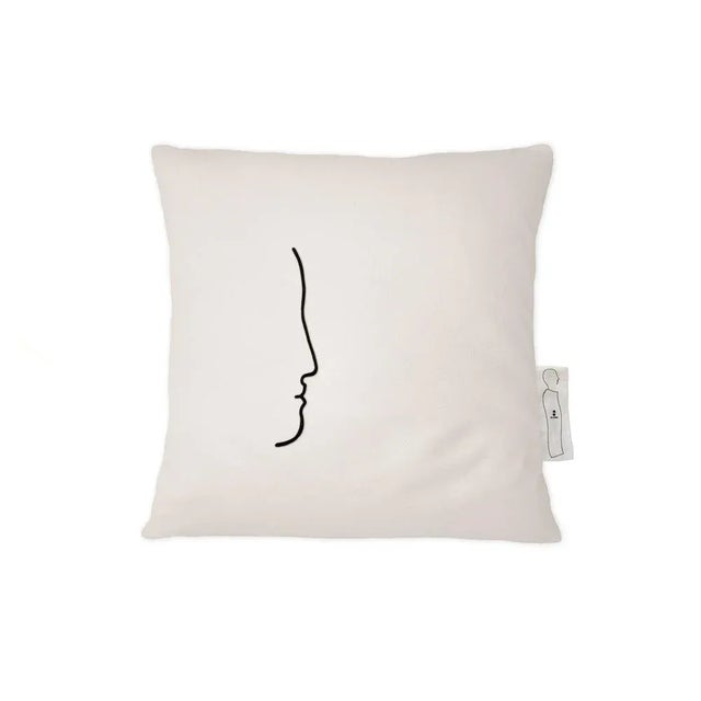 Each pillow is tailored style with 100% linen fabric and 100% goose feather padding. Signed by Maker