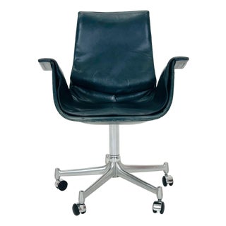 Mid-Century Dark Green Model 6727 Tulip Desk Chair by Preben Fabricius & Jørgen Kastholm for Walter Knoll, 1960s For Sale