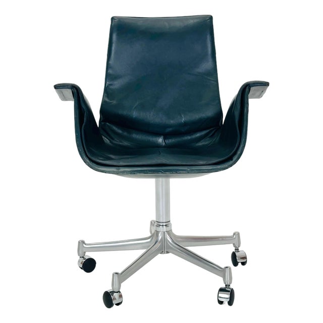 Mid-Century Dark Green Model 6727 Tulip Desk Chair by Preben Fabricius & Jørgen Kastholm for Walter Knoll, 1960s For Sale