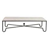 Large Honed White Marble 'Entretoise' Coffee Table by Design Frères For Sale