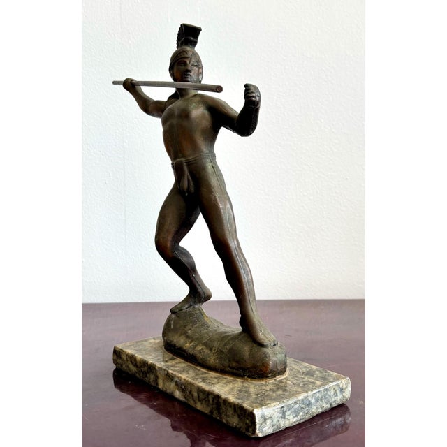 Metal Vintage Grand Tour Bronze Gladiator Statue For Sale - Image 7 of 8