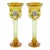 Pair of Mid-Century Modern Italian Venetian Art Glass Gilt & Painted Candlestick For Sale