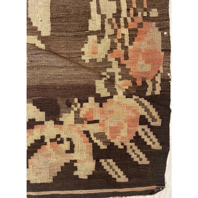 Early 20th Century Floral Kilim Rug, Circa 1920 Handwoven Flat Weave For Sale - Image 4 of 4