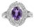 Hause of Brilliance Sterling Silver Oval Purple Amethyst and Round Diamond Accent Fashion Cocktail Ring (I-J Color, I1-I2 Clarity), Size 5 For Sale
