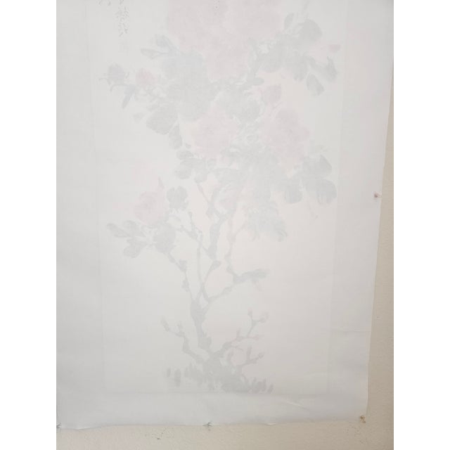 ‘Red Blossoms in Fragrant Bloom’ Peony Ink Painting on Xuan Paper For Sale - Image 12 of 18