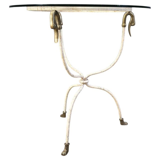 Mid-Century Italian Swan Side Table with Glass, 1970s For Sale - Image 10 of 10