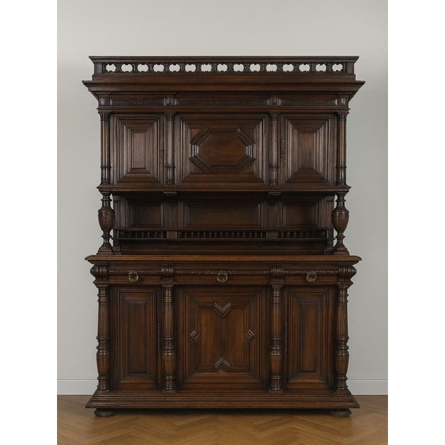 Brown Renaissance Style Walnut Sideboard For Sale - Image 8 of 8