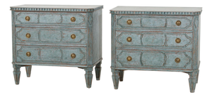 Carved Chests of Drawers, Set of 2