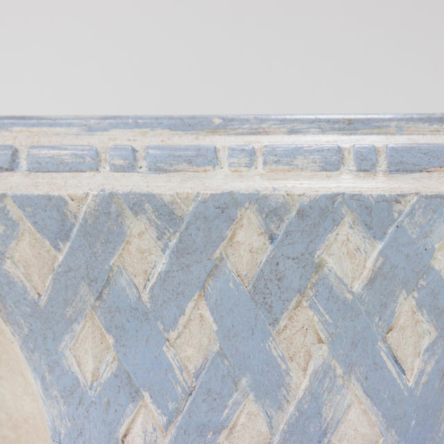 Pair of French Provincial Style Carved Wall Brackets – Aged Blue & White Finish For Sale - Image 10 of 11