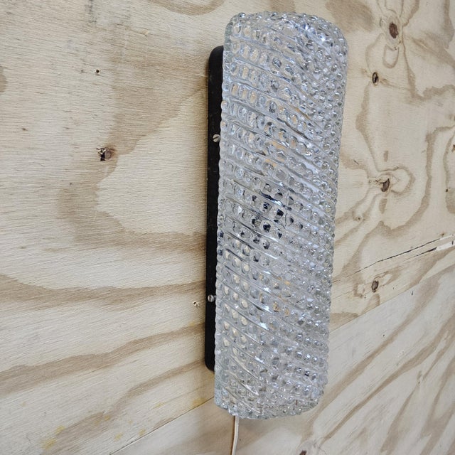 Vintage Dutch Wall Lamp with Bubble Glass Texture by Glashutte Limburg, 1960s For Sale - Image 6 of 16