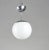 Italian Chrome-Plated Iron Pendant with Opal Glass Ball, 1960s For Sale - Image 3 of 9