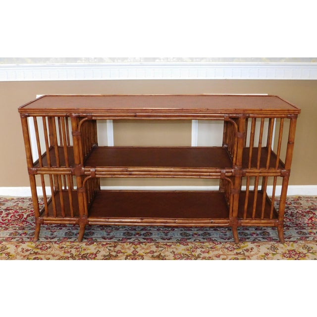 Ethan Allen Rattan Media Console Sofa Table Chairish