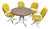 Set of Vintage Mid Century Chromes and Yellow Vinyls Four Chairs and Table For Sale