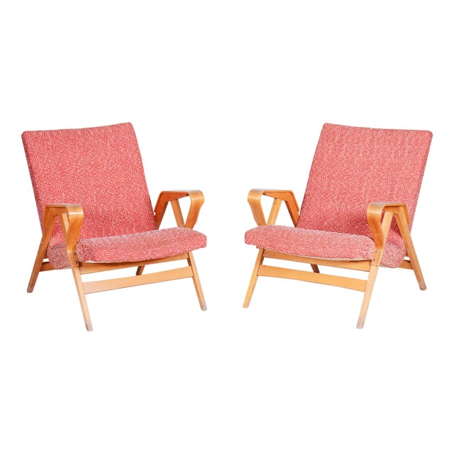 Set of Mid-Century Armchairs attributed to Tatra Pravenec, 1950s For Sale