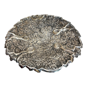 Large Silverplate Ball-Foot Platter
