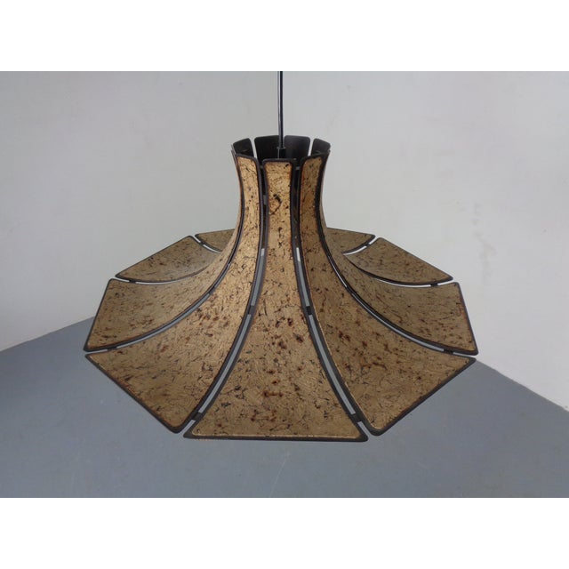 Cork & Metal Semi Pendant Lamp in the style of Ingo Maurer, Germany, 1970s For Sale - Image 4 of 18