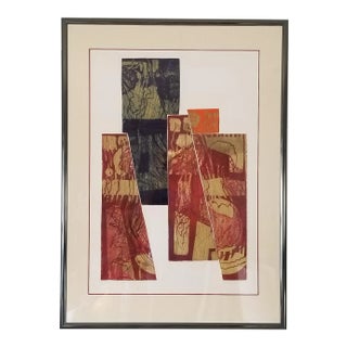 1974 Carol Dueno " Christina in July" Large Modernist Abstract Painting For Sale