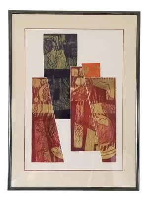 1974 Carol Dueno " Christina in July" Large Modernist Abstract Painting