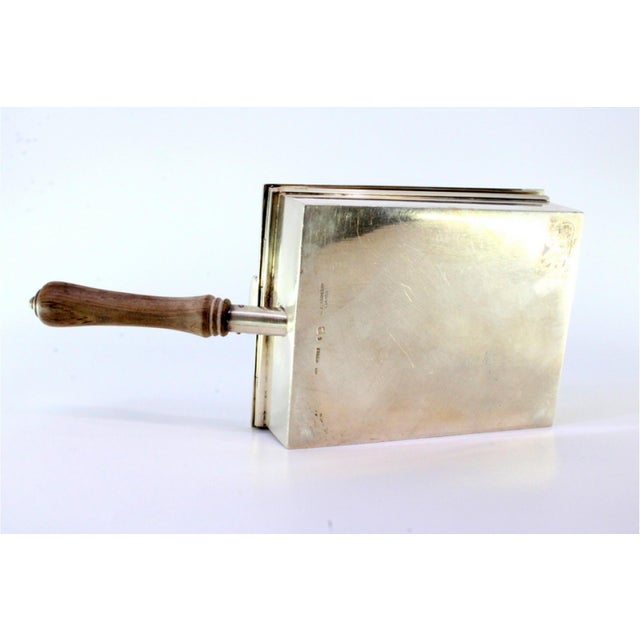Silver Whisk with Handle and Wooden Interior For Sale - Image 5 of 7