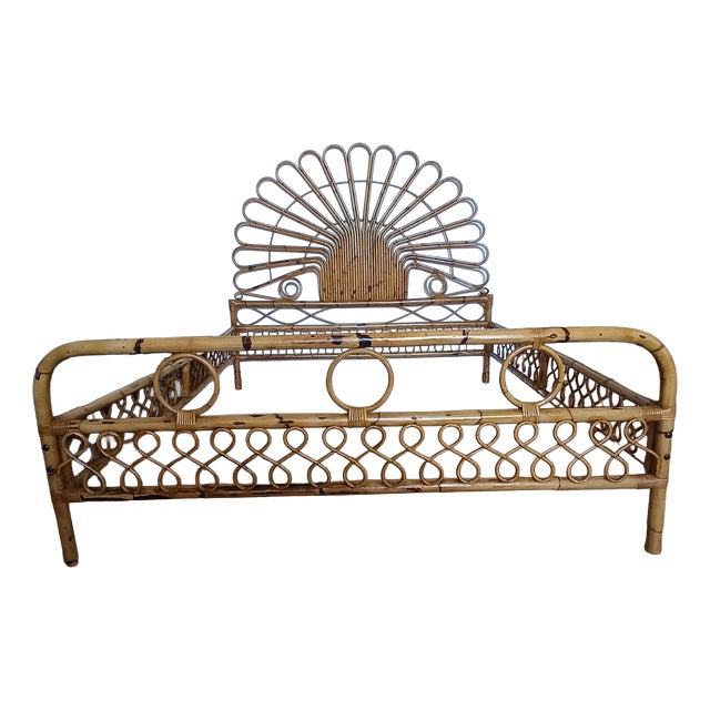 Mid-Century Bamboo Bed, 1960s For Sale