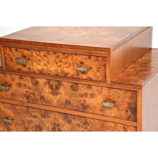 Art Deco Burr Walnut Chest of Drawers, 1930 For Sale - Image 9 of 11