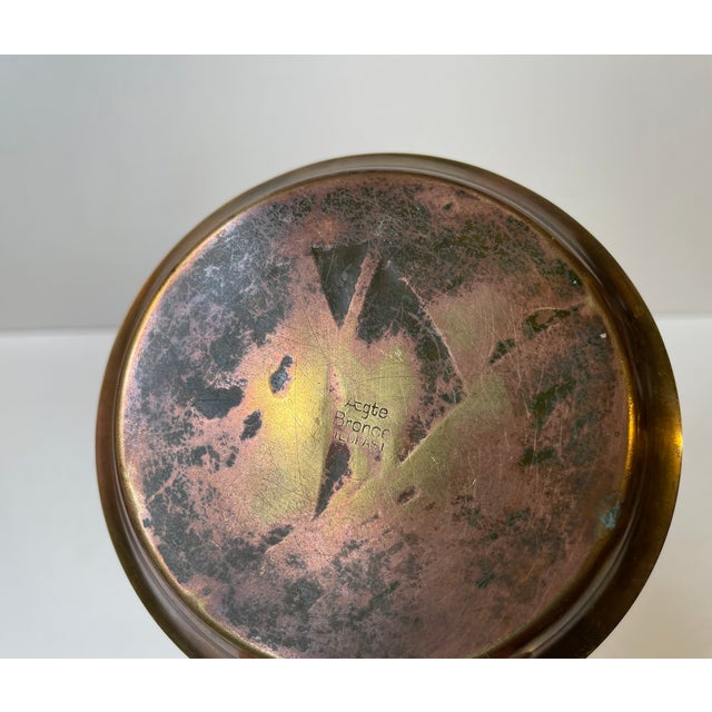 1930s Bronze Maritime Sailboat Dish from Ægte Ildfast, 1930s For Sale - Image 5 of 8