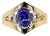 14k Yellow Gold 1.4cts Tanzanite and Natural Diamonds Ring | Ov 8x6mm, Size 6.75 For Sale