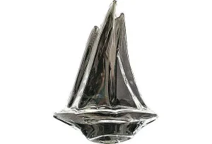 Daum of Nancy Modern Lead Crystal Sailboat Figure