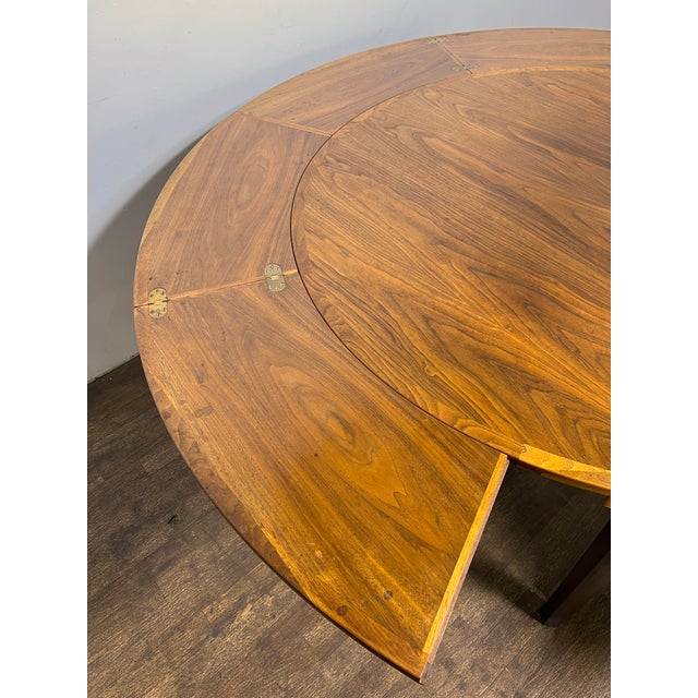 Brown C. 1970s Dyrlund Danish Teak Flip Flap or Lotus Dining Table For Sale - Image 8 of 8