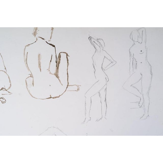Evelyne Luez, Depicting Nude Women, 20th Century, Pencil on Paper For Sale - Image 4 of 9