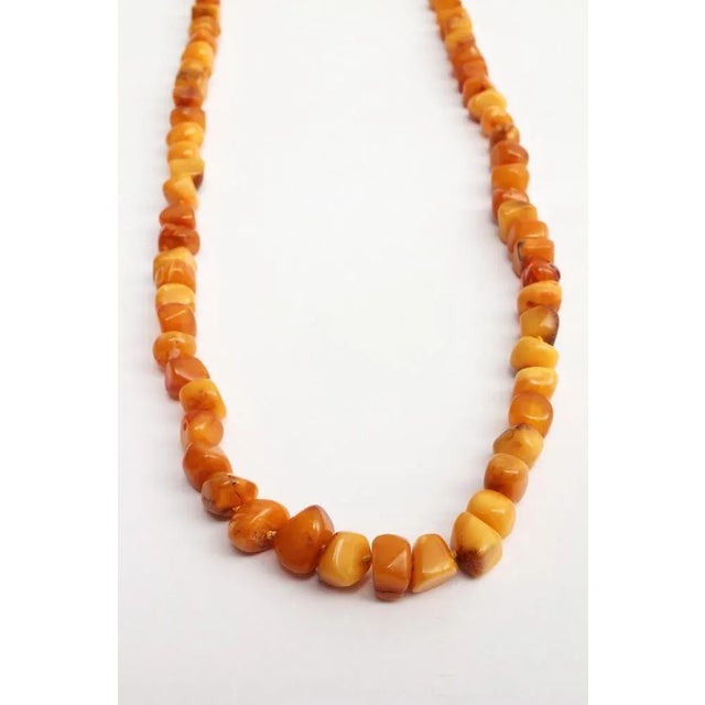 1960s Vintage Orange Amber Beaded Necklace, 1960s For Sale - Image 5 of 8