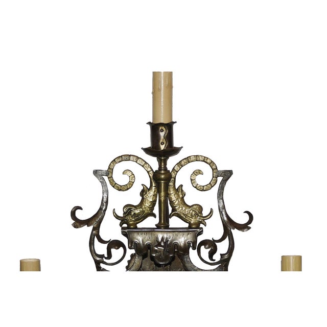 1920s Fabulous Three Arm Art Deco Sconce For Sale - Image 4 of 5