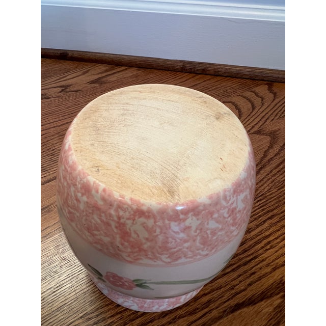 Ceramic Marshall Pottery Pink Sponge-Ware Stoneware Crock For Sale - Image 7 of 8