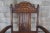 Bernhardt 5 Antique Bernhardt English Jacobean Style Carved Oak Dining Room Chairs For Sale - Image 4 of 12
