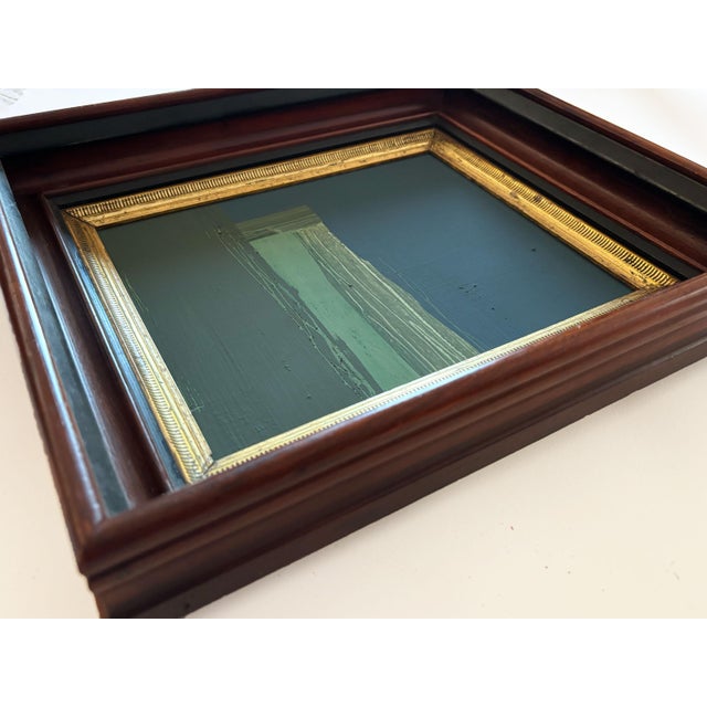 “River Moss" Abstract Art in Antique Frame, Transitional Living Room Art by JTS For Sale - Image 9 of 11