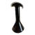 Vintage Murano Style Black Amethyst Sommerso Art Glass Saddle Rim Chimney Vase For Sale