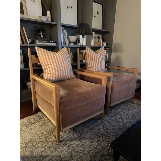 Wood Jean Royere Inspired Scallop Back Chairs- Set of 2 For Sale - Image 7 of 9