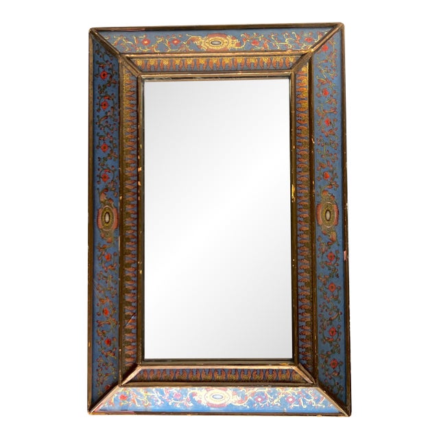 Vintage Reverse Painted Mirror For Sale