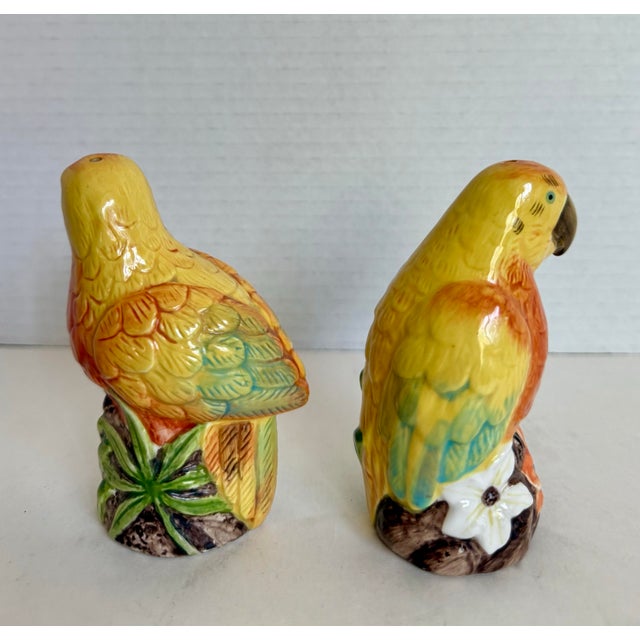 Vintage Ceramic Tropical Bird Salt and Pepper Shakers For Sale - Image 4 of 8