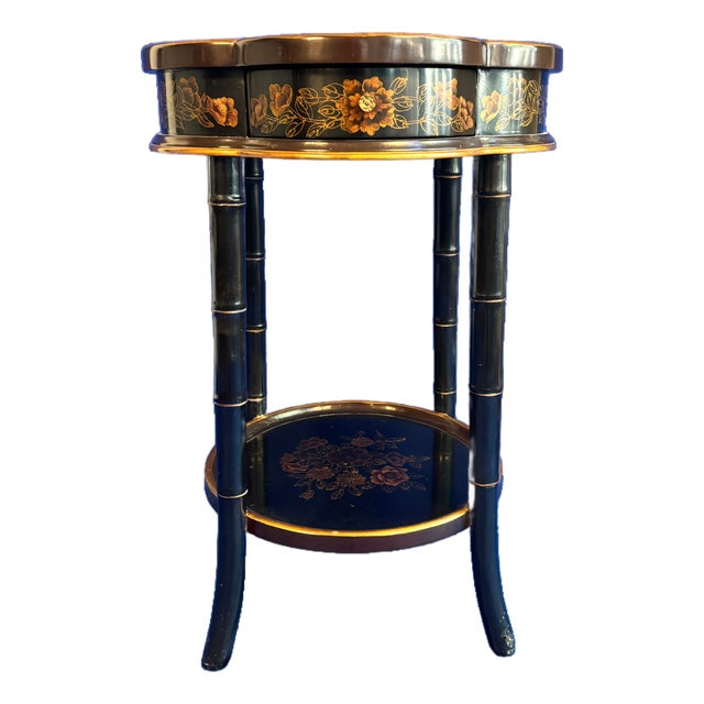 Vintage Oriental Accent Table by Richard Yip For Sale