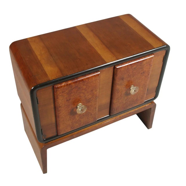 Art Deco Burl Walnut Bar Cabinet by Guglielmo Urlich for Meroni & Fossati, 1930s For Sale - Image 3 of 17