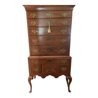 1980s Cherry Highboy Virginia Craftsman For Sale